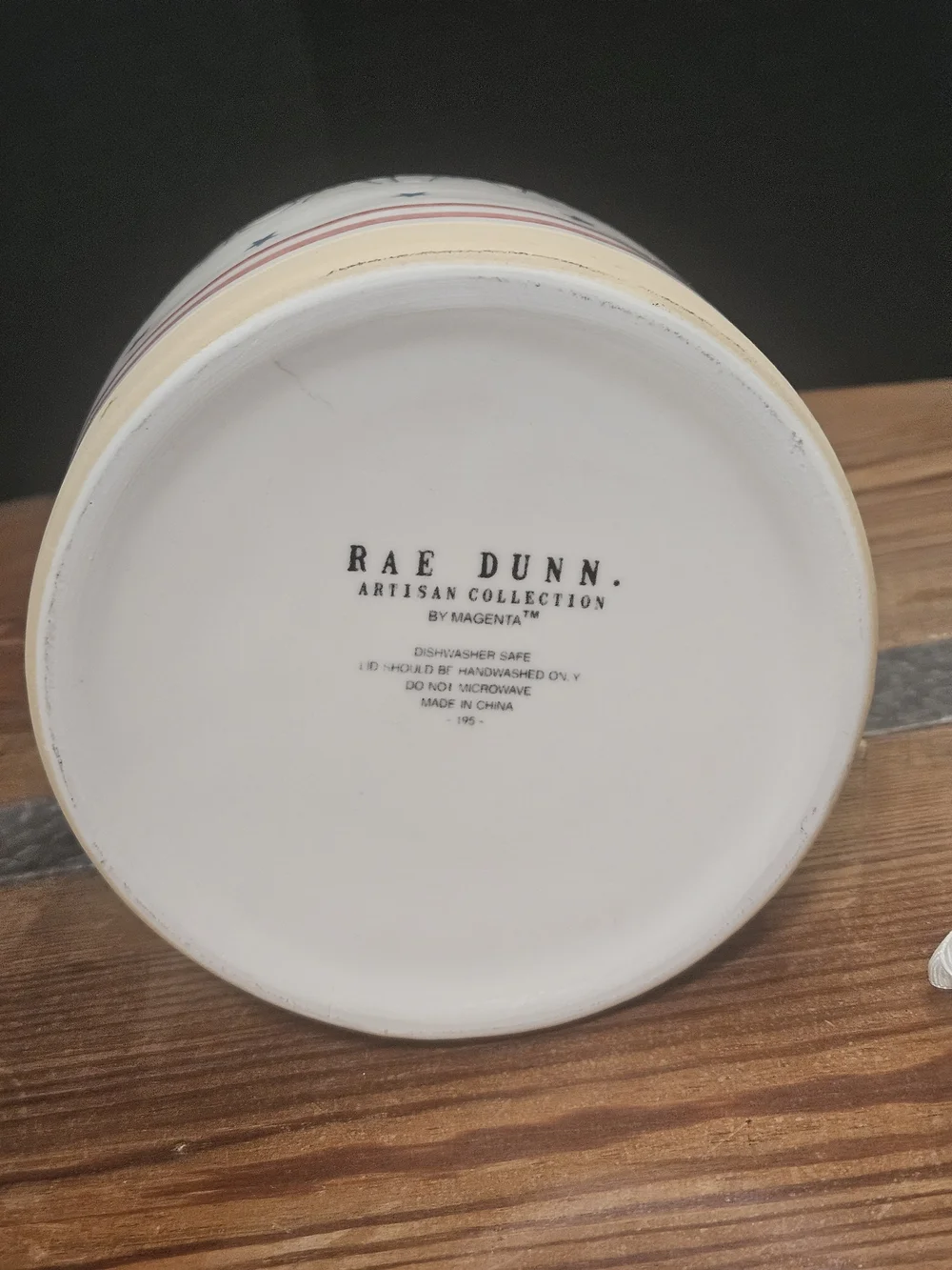 Rae Dunn Ceramic 'HOMEMADE' Canister with Stars and Stripes